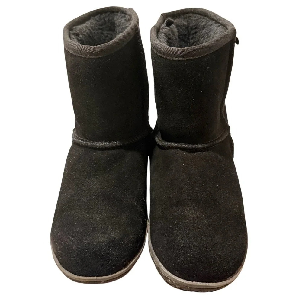 Minnetonka Black‎ Suede Faux Fur Lined Ankle Boots Women 6